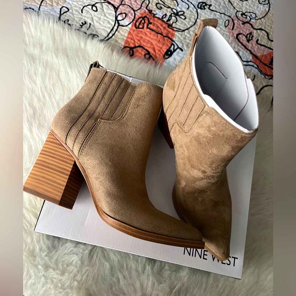 Nine West Suede Booties Size 6